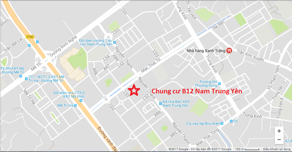 Vị trí chung cư B12 Nam Trung Yên được quảng bá có vị trí đắc địa.