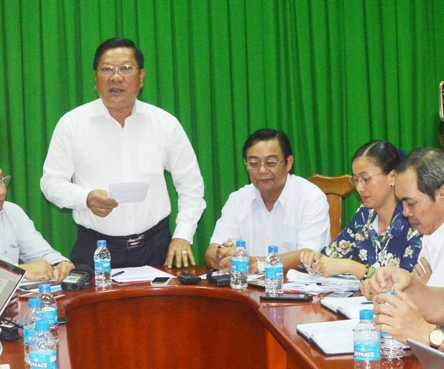 Buổi họp báo của Sóc Trăng về đường dây xăng giả Trịnh Sướng.