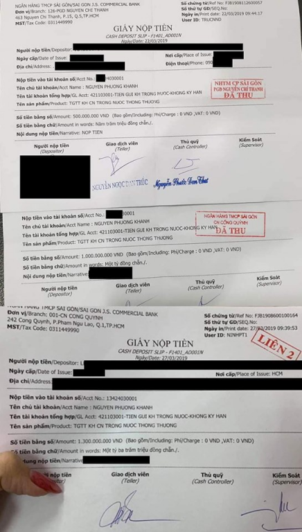 Hóa đơn chuyển tiền được Ngân 98 tung lên mạng. 
