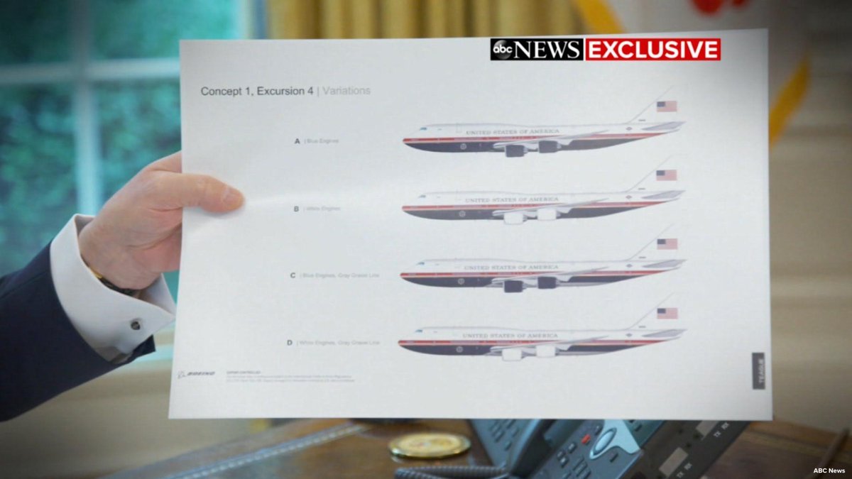 Ông Trump khoe màu sắc mới của Không Lực Một.