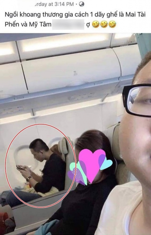 Trước đó, hình ảnh cặp đôi rất giống Mai Tài Phến và Mỹ Tâm ngồi trên máy bay cho chuyến du lịch hồi tháng 5 cũng được chia sẻ rầm rộ. 