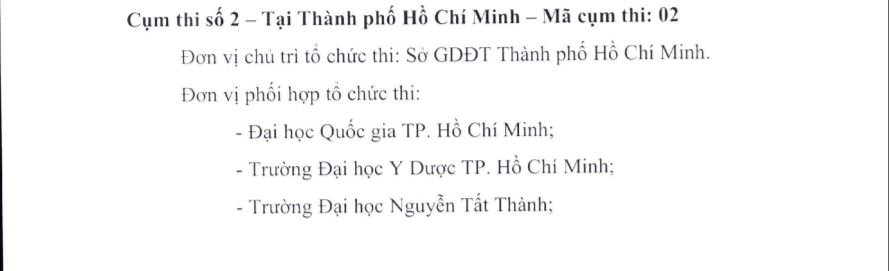 Các điểm thi THPT Quốc gia 2019 tại TP Hồ Chí Minh