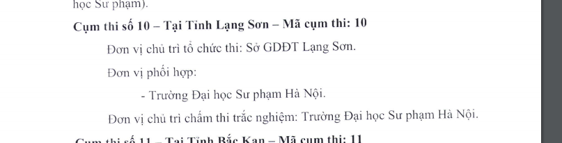 Các điểm thi THPT Quốc gia 2019 tại Lạng Sơn