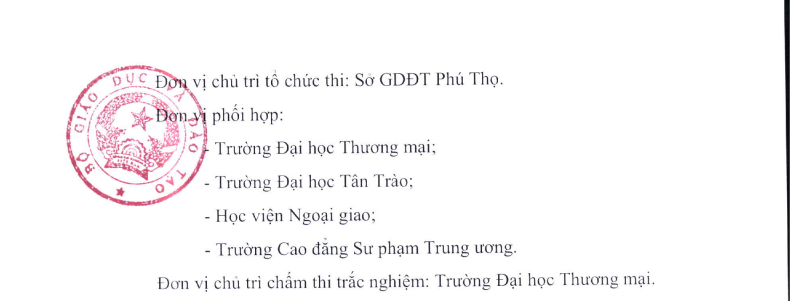 Các điểm thi THPT Quốc gia 2019 tại Phú Thọ