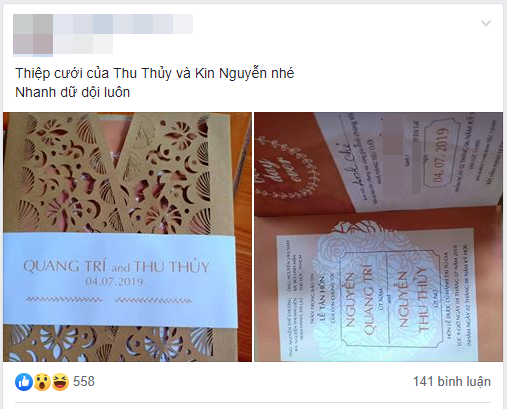 Thu Thủy và bạn trai trẻ Kin Nguyễn vướng tin đồn cưới chạy bầu. Tối ngày 19/6 vừa qua, Kin Nguyễn đã quỳ gối cầu hôn nữ ca sĩ. Người hâm mộ và bạn bè thân thiết đồng loạt gửi lời chúc mừng tới cặp đôi. 