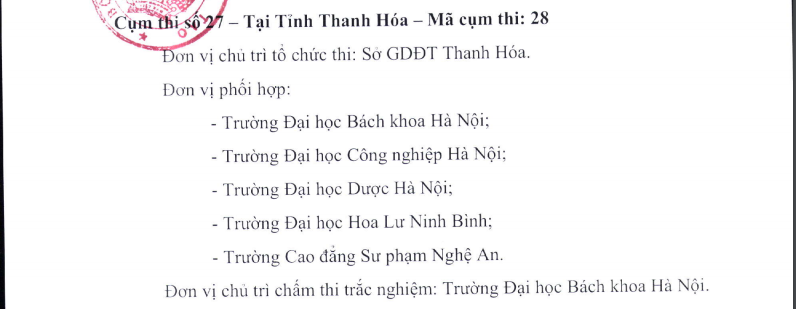 Các điểm thi THPT Quốc gia 2019 tại Thanh Hóa