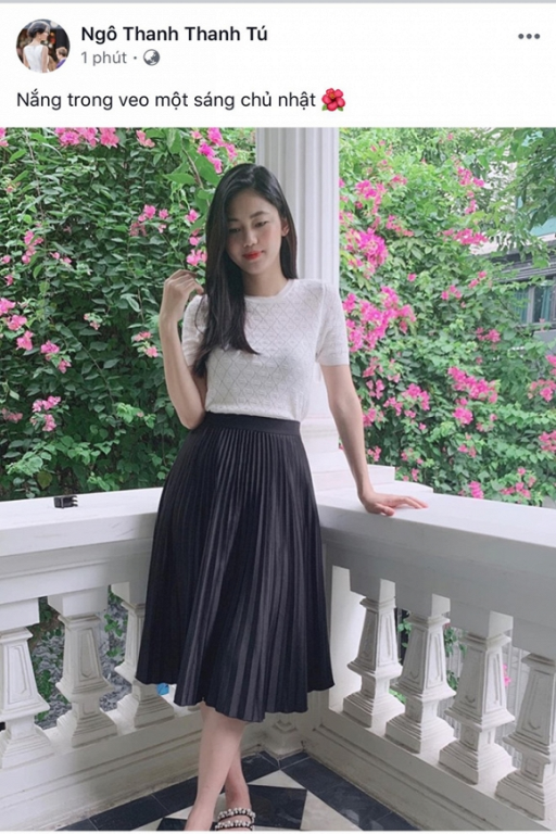 Á hậu Thanh Tú lộ diện với thân hình mảnh mai sau tin đồn đã sinh con trai cho ông xã đại gia. 