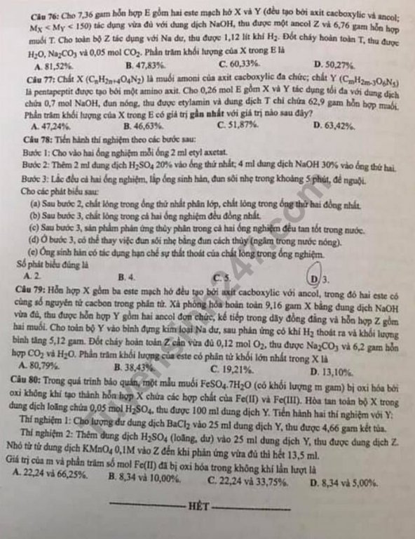 de-thi-va-dap-an-mon-hoa-thpt-quoc-gia-2019-ma-de-224