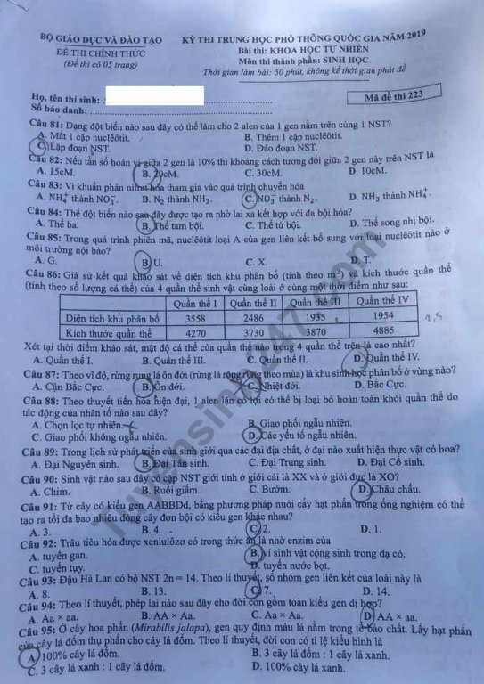 de-thi-va-dap-an-mon-sinh-thpt-quoc-gia-2019-ma-de-223