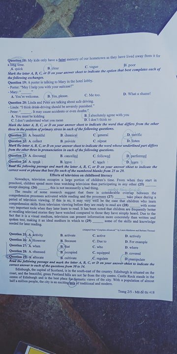 de-thi-va-dap-an-mon-tieng-anh-thpt-quoc-gia-2019-ma-de-418