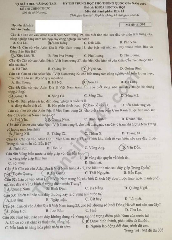 de-thi-va-dap-an-mon-dia-li-thpt-quoc-gia-2019-ma-de-303