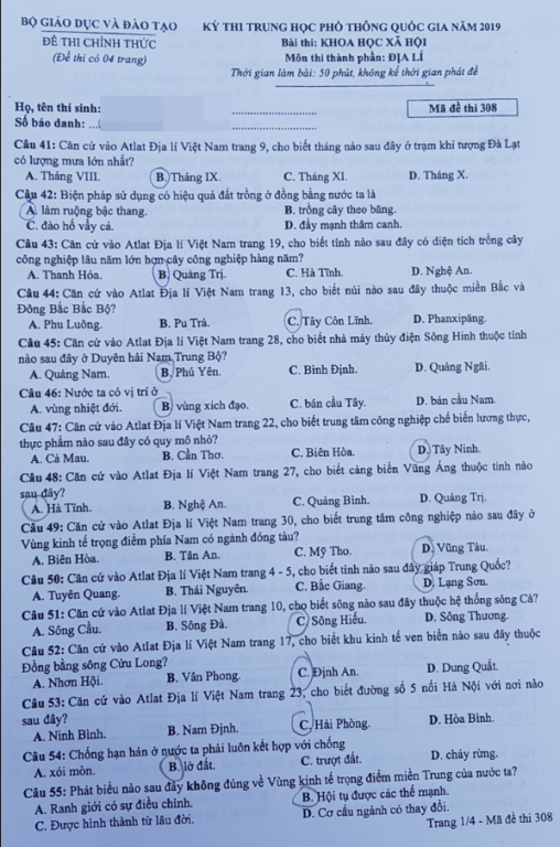 de-thi-va-dap-an-mon-dia-li-thpt-quoc-gia-2019-ma-de-308