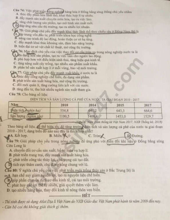 de-thi-va-dap-an-mon-dia-ly-thpt-quoc-gia-2019-ma-de-305