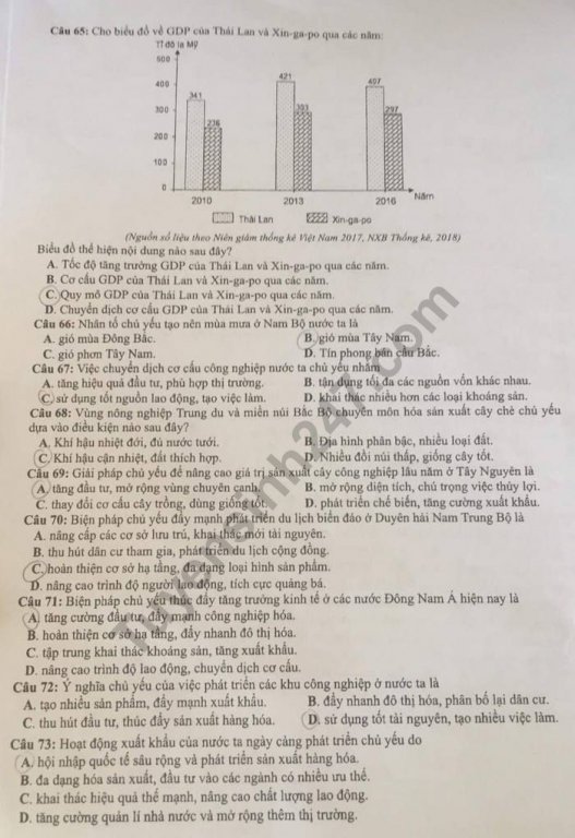 de-thi-va-dap-an-mon-dia-ly-thpt-quoc-gia-2019-ma-de-307