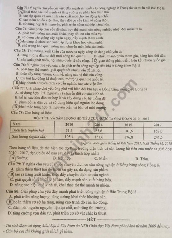 de-thi-va-dap-an-mon-dia-ly-thpt-quoc-gia-2019-ma-de-310