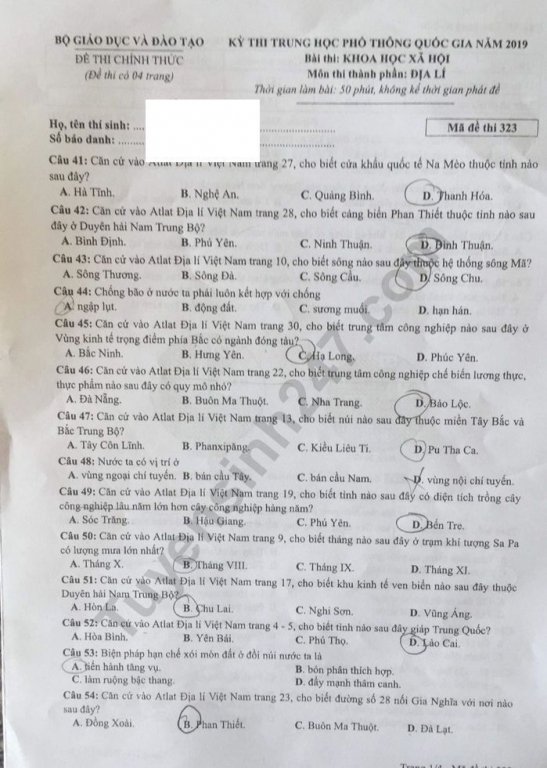 de-thi-va-dap-an-mon-dia-ly-thpt-quoc-gia-2019-ma-de-323