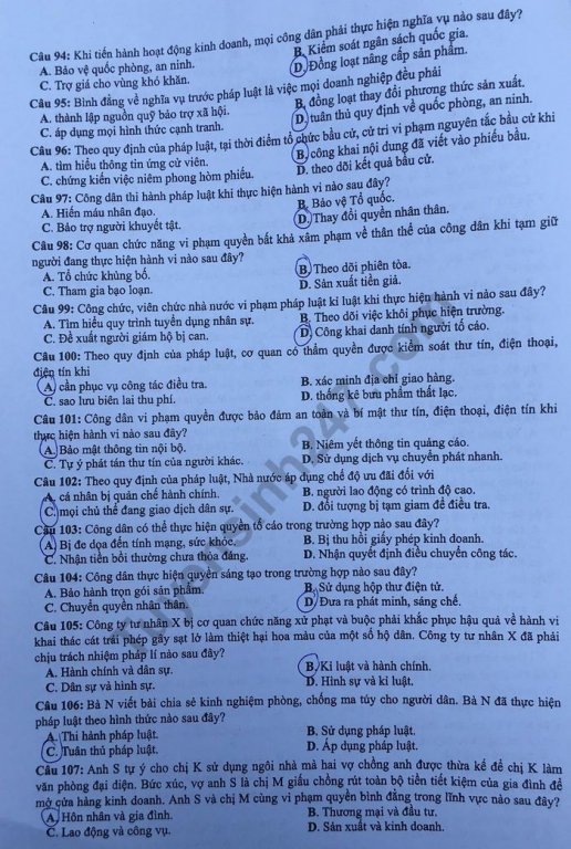 de-thi-va-dap-an-mon-giao-duc-cong-dan-thpt-quoc-gia-2019-ma-de-304
