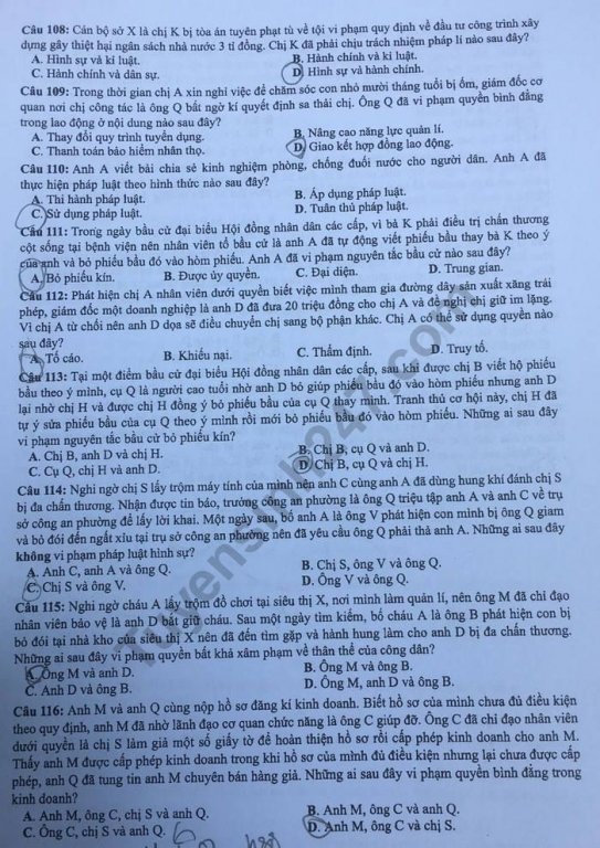 de-thi-va-dap-an-mon-giao-duc-cong-dan-thpt-quoc-gia-2019-ma-de-309