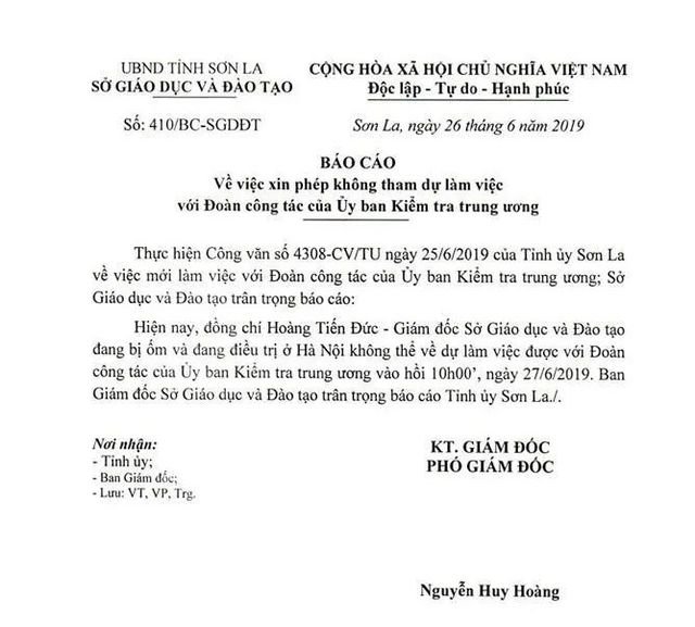Giám đốc Sở GDĐT Sơn La “cáo bệnh”, chưa làm việc với đoàn kiểm tra Trung ương - 2