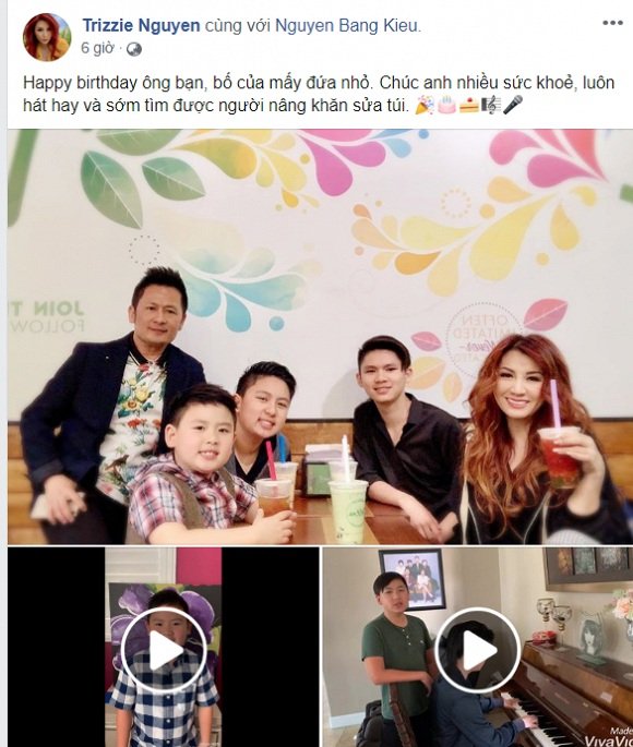 Vợ cũ gửi lời chúc Bằng Kiều sớm tìm được người nâng khăn sửa túi nhân ngày sinh nhật. Sau khi chia tay, Trizzie Phương Trinh và Bằng Kiều vẫn giữ được mối quan hệ tốt đẹp.