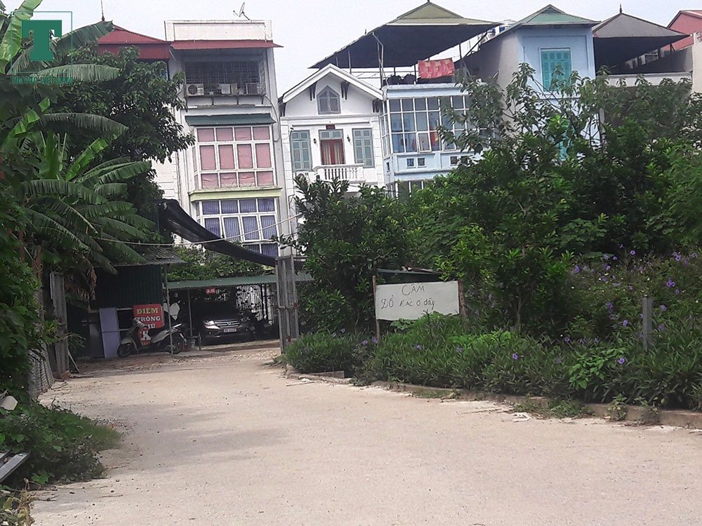 Bãi giữ xe được dựng tôn, trồng hoa để 