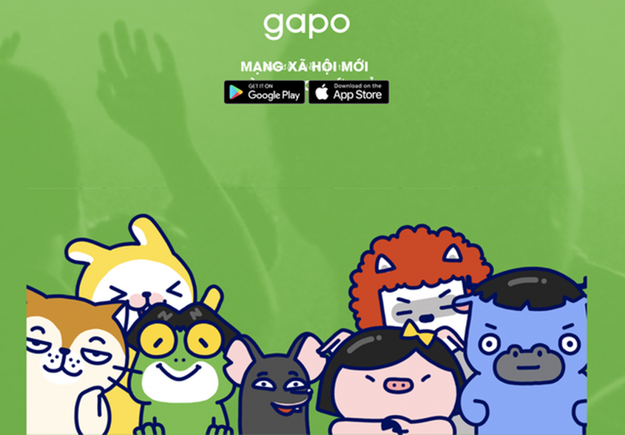 Mạng xã hội Gapo với ứng dụng dành cho Google Play và Apple App Store.