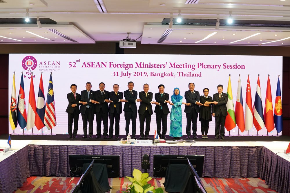Các Bộ trưởng Ngoại giao ASEAN tại hội nghị ở Bangkok, Thái Lan ngày 31/7.