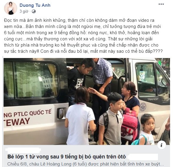 Á hậu Tú Anh cho biết bản thân cũng là bậc làm mẹ nên cảm thấy xót xa vô cùng.