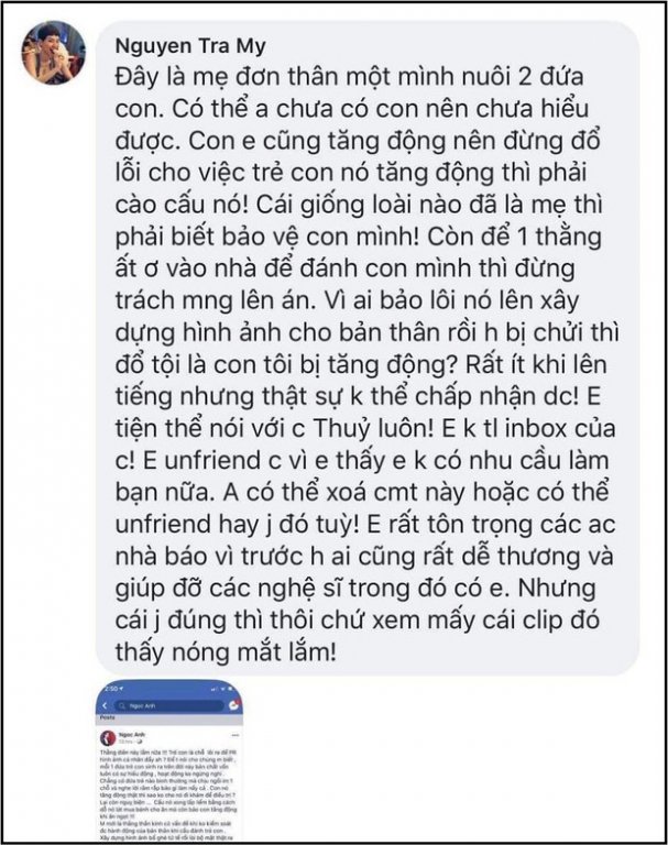 Trà My Idol phẫn nộ giữa ồn ào bé Henry bị Kin Nguyễn bạo hành. 