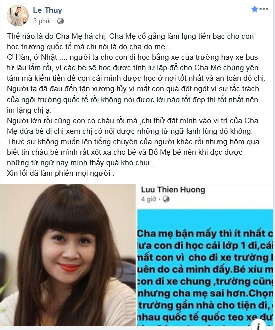le-thuy-cong-khai-mang-luu-thien-huong-khi-thay-dan-chi-trach-moc-bo-me-be-trai-6-tuoi-tu-vong-vi-bi-quen-tren-xe-bus