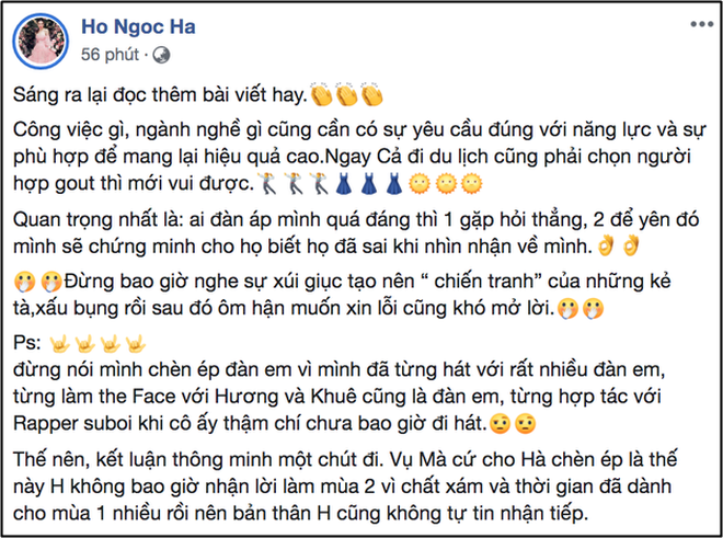 Động thái gây chú ý của Minh Hằng giữa bão lùm xùm Hồ Ngọc Hà công khai nói về vụ chèn ép năm xưa