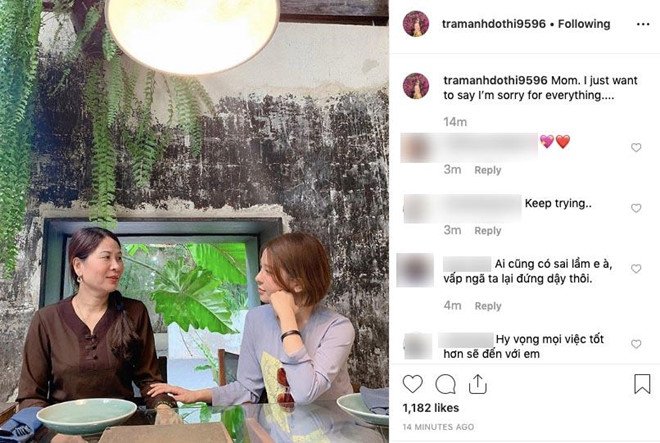 Hot girl Trâm Anh nói 'xin lỗi mẹ về mọi thứ' trên trang cá nhân