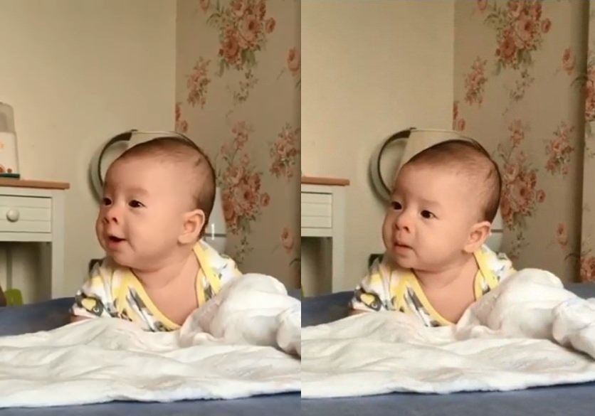 Nam Cường lần đầu khoe cận mặt con trai thứ hai mới sinh hồi tháng 6 vừa qua. 