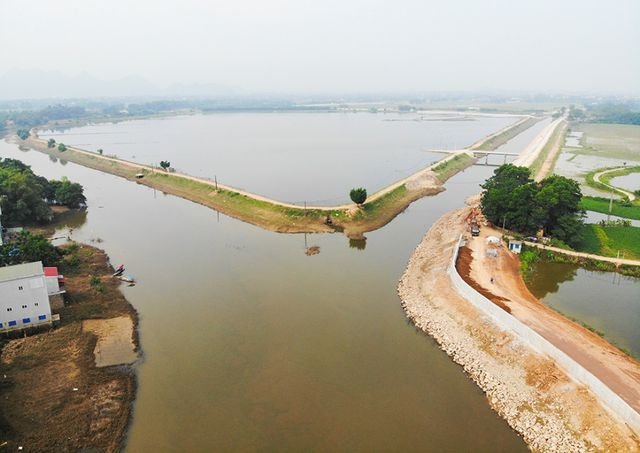 Toàn cảnh tuyến đê bê tông 