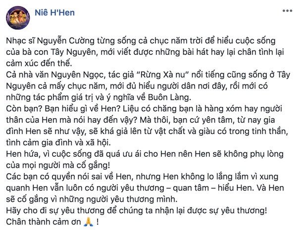 Lời chia sẻ của H'Hen Niê