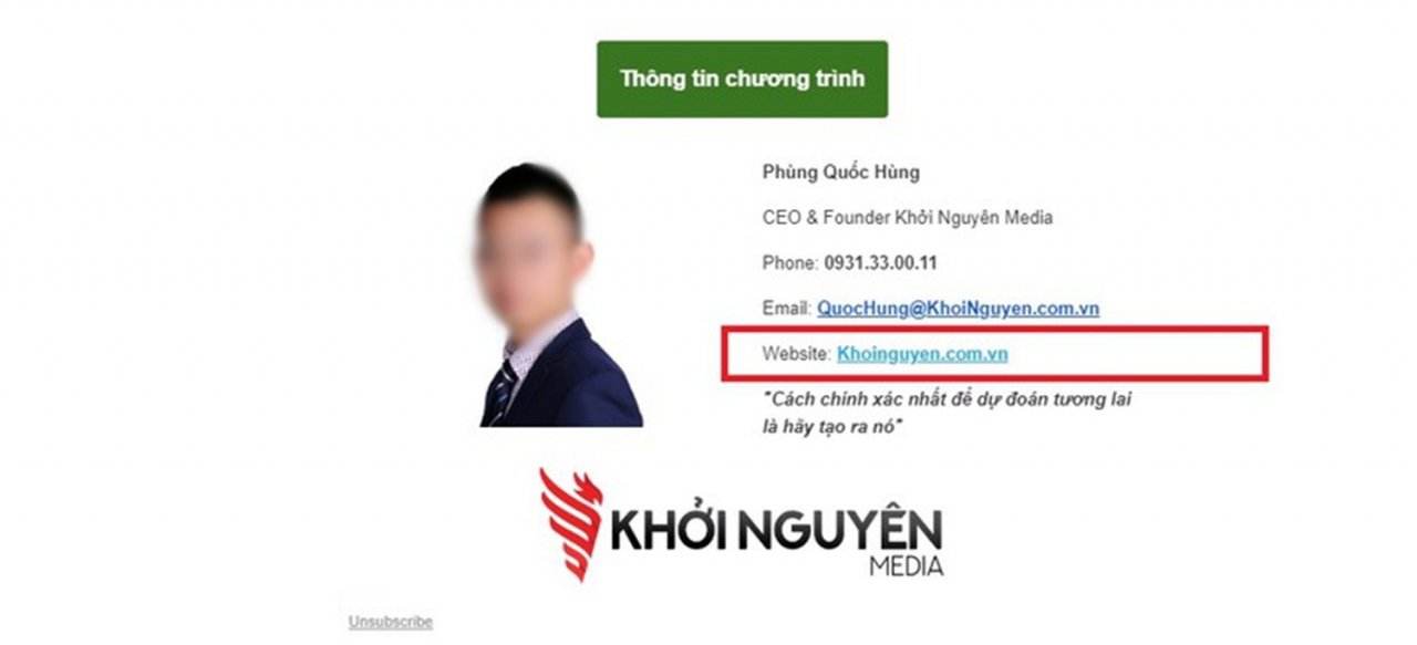 Thông tin mà Khởi Nguyên Media quảng cáo.