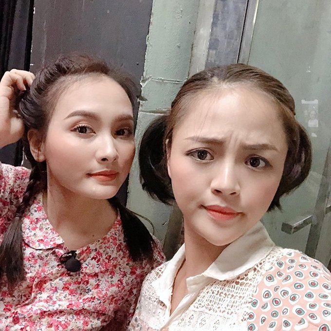 Bảo Thanh, Thu Quỳnh làm tóc nhí nhảnh tạo dáng chụp chung khiến fan thích thú. Trước đó, 2 nữ diễn vướng tin đồn
