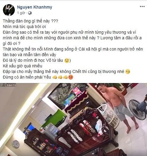 Trước sự việc một võ sư ở Hà Nội đánh vợ đang bế con dã man, Khánh My lên tiếng bức xúc.