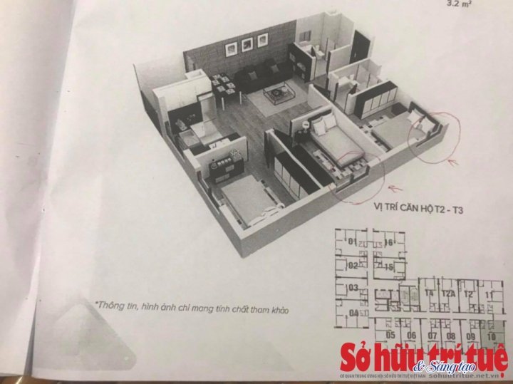 Vị trí cửa sổ theo ô tròn đỏ đã bị bịt kín. (Ảnh: Sở Hữu Trí Tuệ).