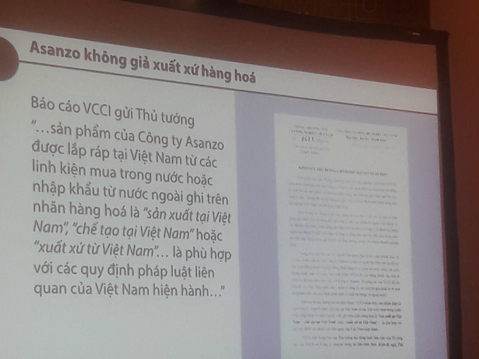 Biên bản mà Asanzo viện dẫn tại buổi họp báo để minh chứng doanh nghiệp này không vi phạm. (Ảnh: Nhất Nam).