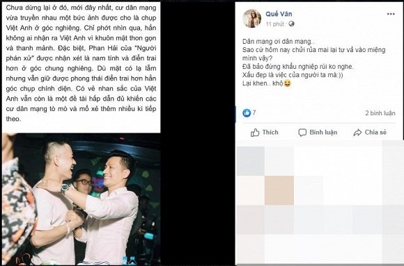 Việt Anh được dân mạng nhận xét góc nghiêng đẹp hơn góc chính diện, Quế Vân than thở: 