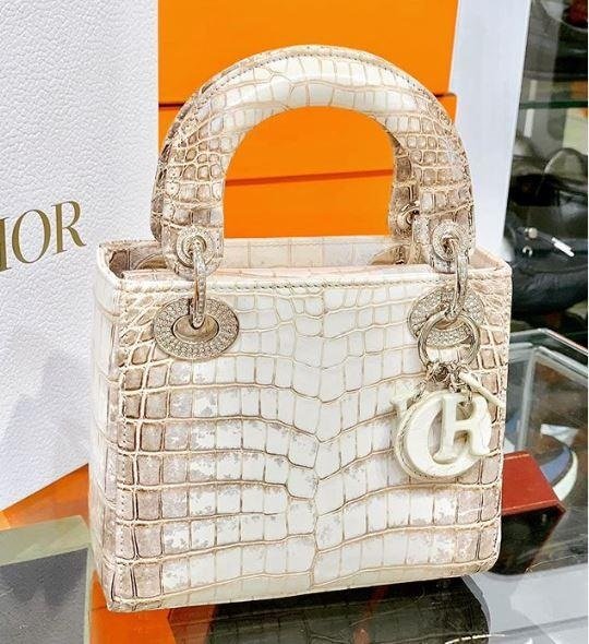 Lệ Quyên khoe mới sắm túi xách Hermes da cá sấu bạch tạng đắt đỏ.