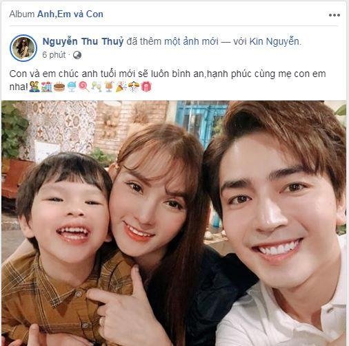 Thu Thủy gửi lời chúc mừng sinh nhật chồng trẻ.