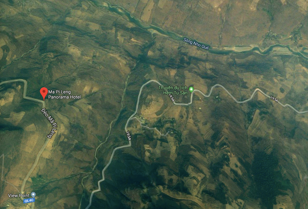 Địa điểm khách sạn Mã Pì Lèng Panorama thể hiện trên bản đồ. (Ảnh: Google maps).
