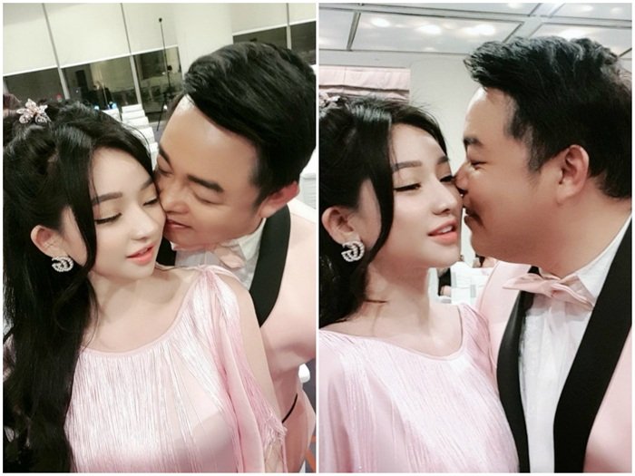 Mới đây, bức hình Quang Lê hôn má thân thiết với hotgirl Ivy - vợ cũ Hồ Quang Hiếu gây chú ý. Trước nghi vấn hẹn hò hotgirl kém 13 tuổi, Quang Lê cho biết: 