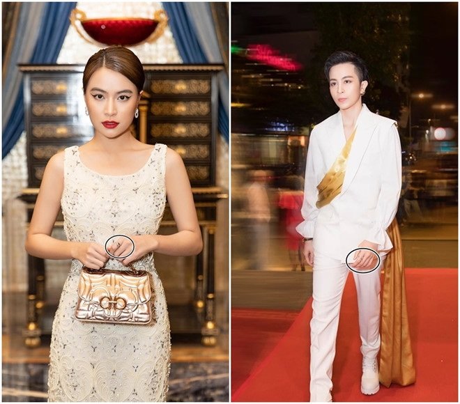 Hồi cuối tháng 10, Gil Lê và Hoàng Thùy Linh cùng góp mặt trong một sự kiện. Dù không xuất hiện cùng nhau trên thảm đỏ và hạn chế nói chuyện để tránh sự chú ý nhưng người hâm mộ vẫn kịp soi ra cả hai đeo nhẫn đôi. 