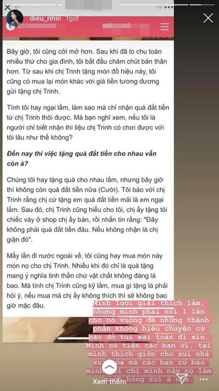 Diệu Nhi lên tiếng khi bị chê hay xin xỏ đồ của Ngọc Trinh. 
