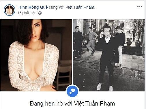 Hồng Quế cập nhật trạng thái hẹn hò với bạn trai sau nghi vấn rạn nứt. Trước đó, người mẫu thường chia sẻ staus tâm trạng trên trang cá nhân. 