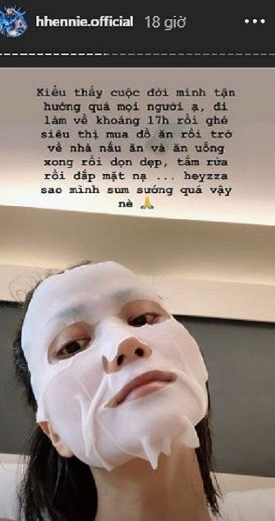 Hoa hậu H'Hen Niê khoe ảnh đắp mặt nạ: 