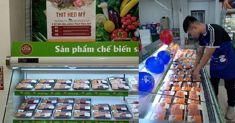 Sản phẩm thịt heo Mỹ hiện đang được bày bán tại hệ thống BRGMart
